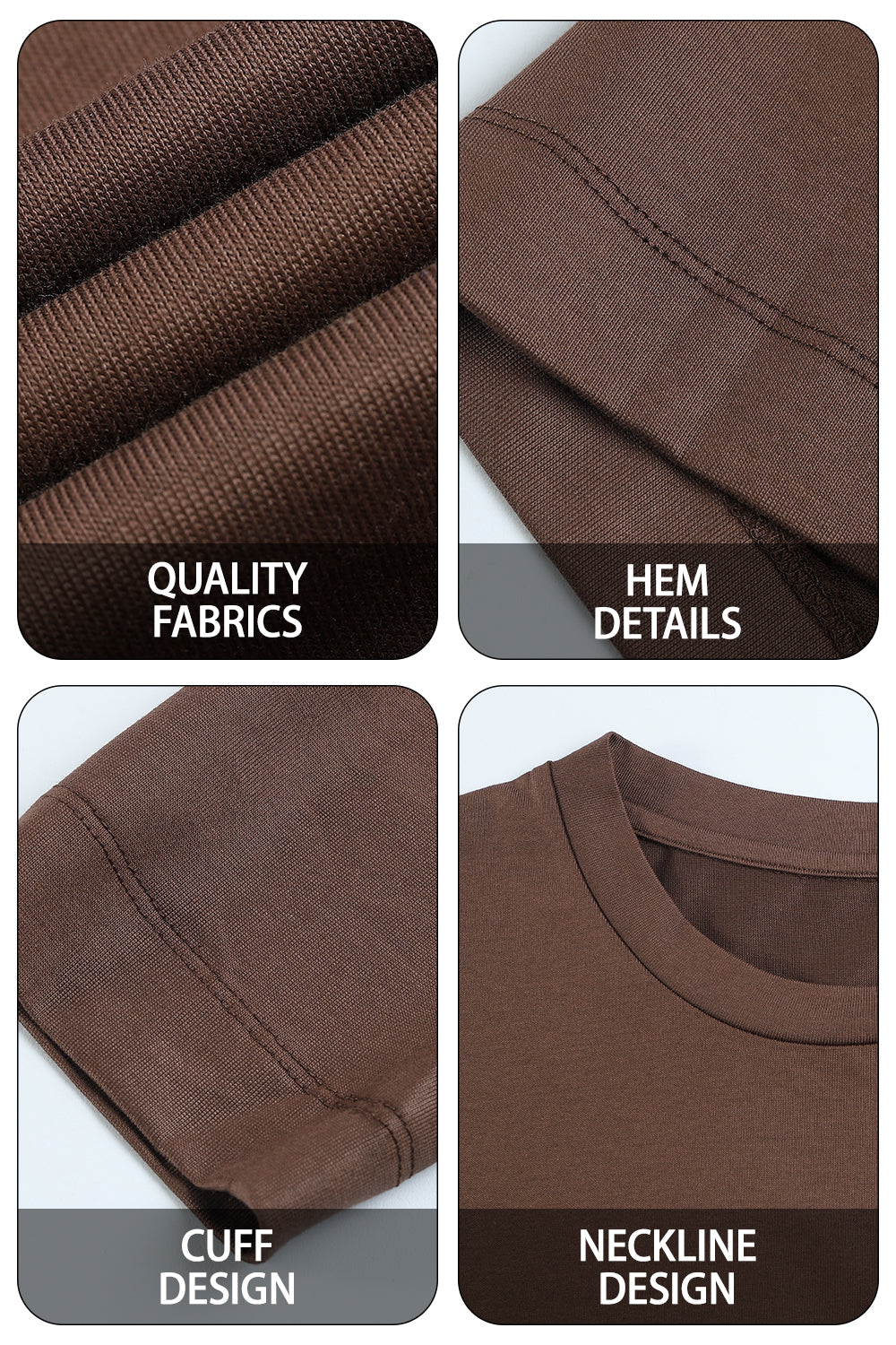 Men's Mercerized Cotton Long Sleeves T-Shirt - Brown
