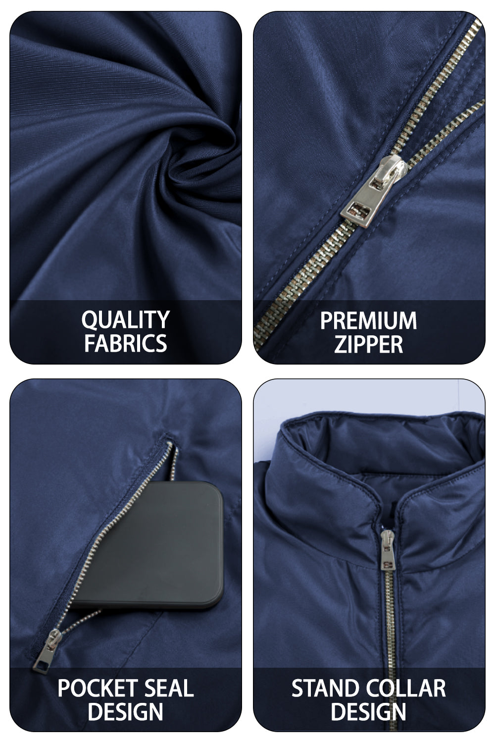 Men's Quilted Vest - Dark Blue
