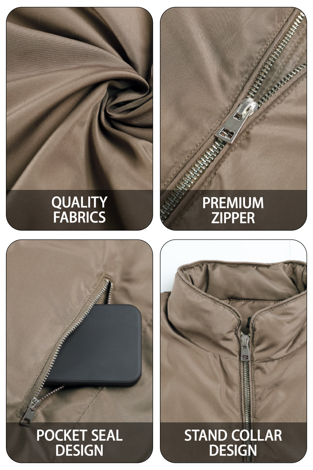 Men's Quilted Vest - Brown
