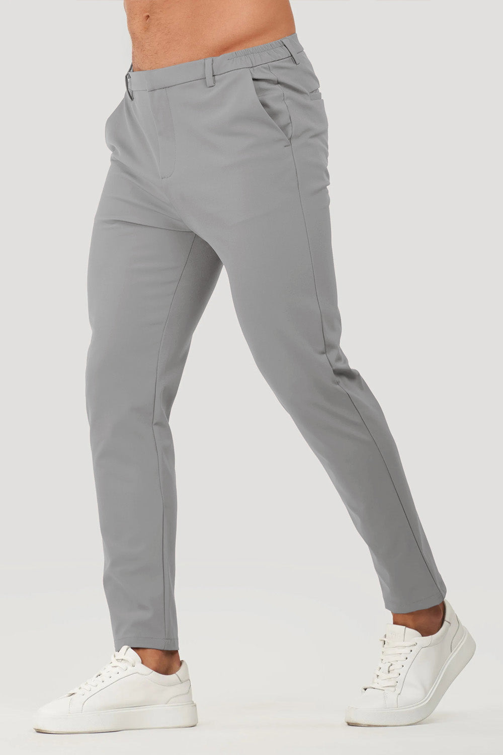 Pantalón de vestir ajustado para hombre Gris En venta