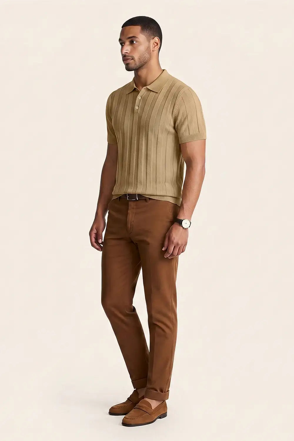 Polo ajustado de alta calidad para hombre - Gris