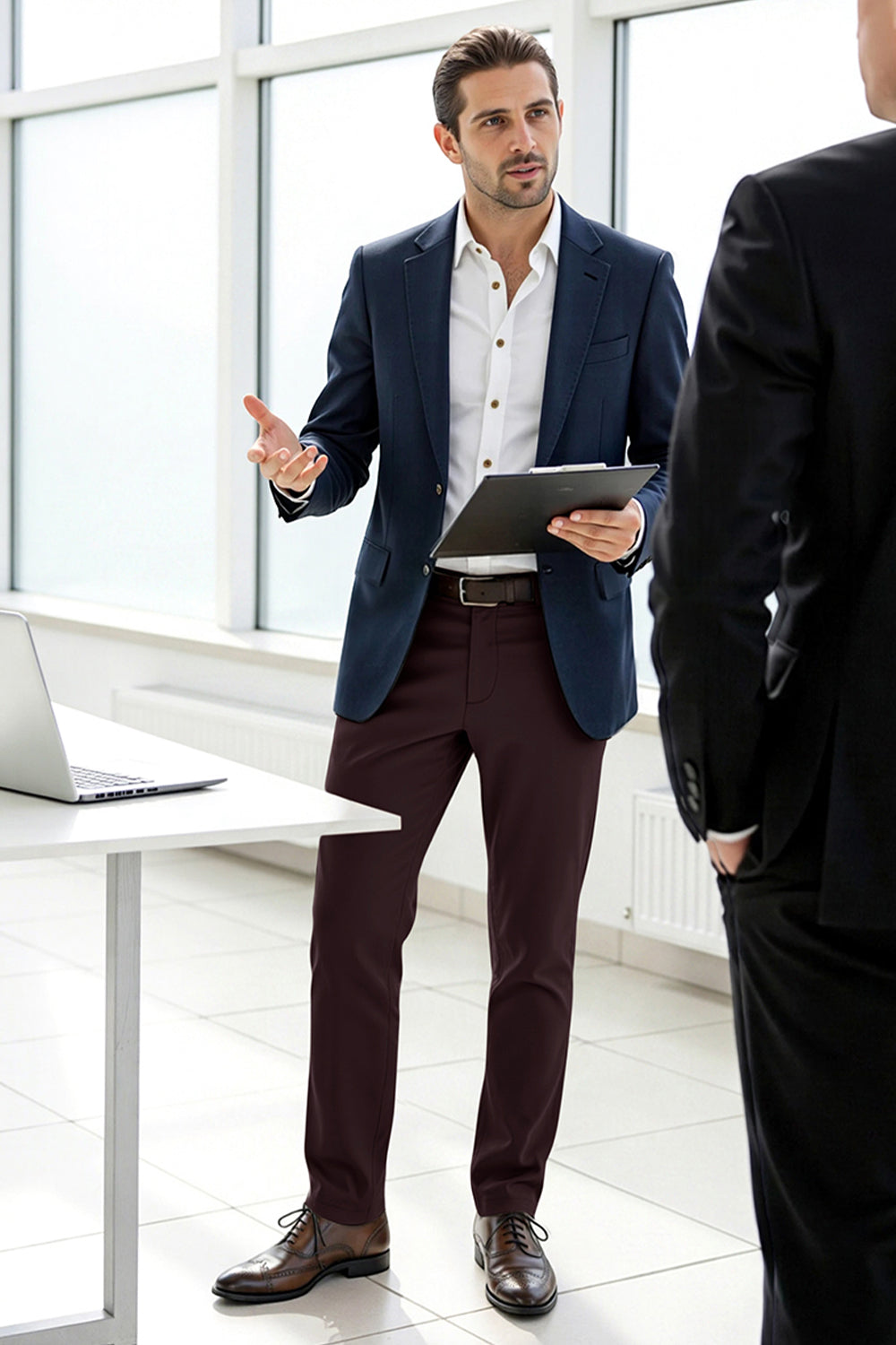 Men's Relaxed Fit Dress Pant - Brown