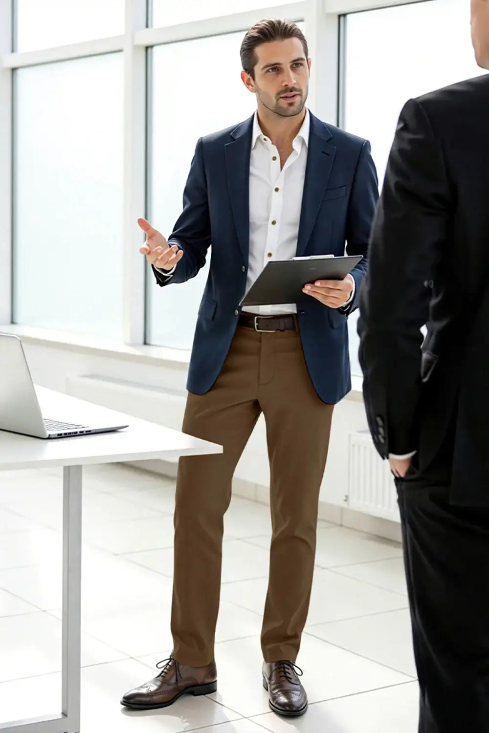 Men's Slim Fit Dress Pant - Camel