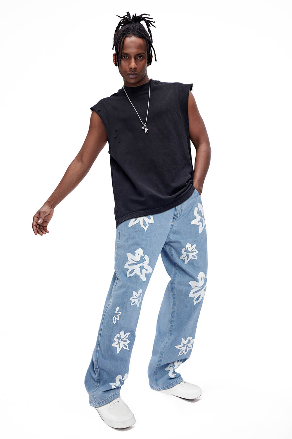 Straight Jeans für Herren – Blau & Bedruckt