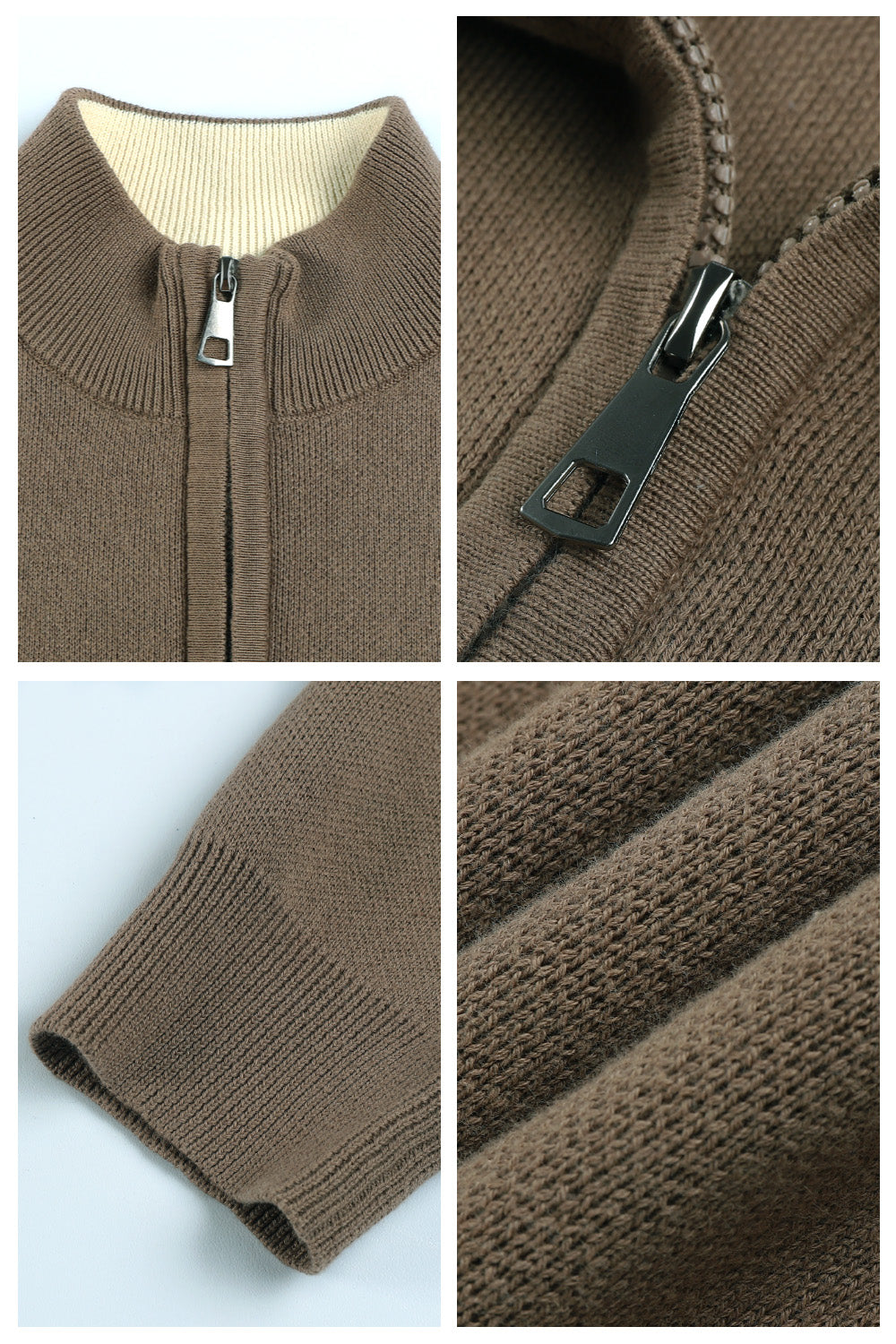 Men's Sweater Coat - Brown