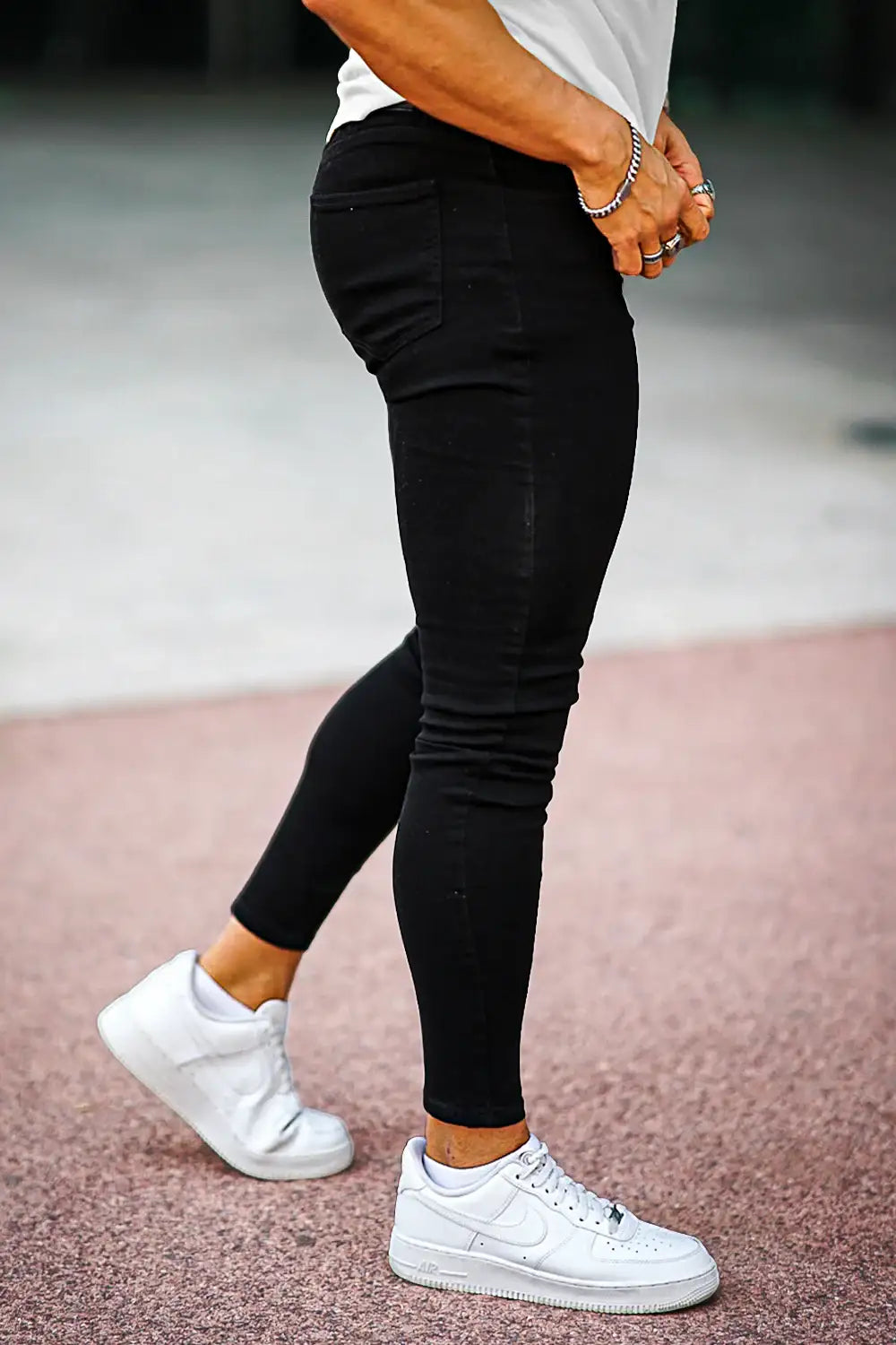 Mens Skinny Jean - White/ Black & Comfortable
