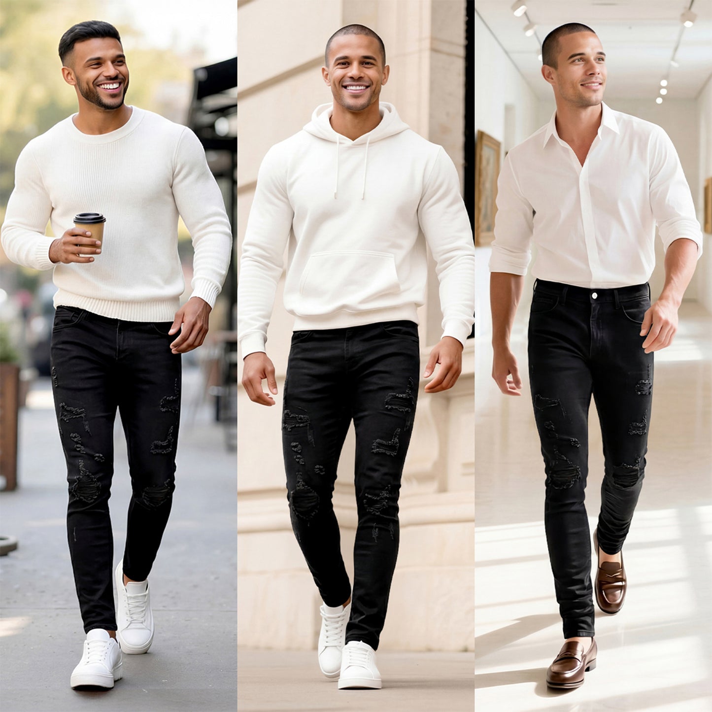 I migliori jeans skinny neri da uomo - Strappati