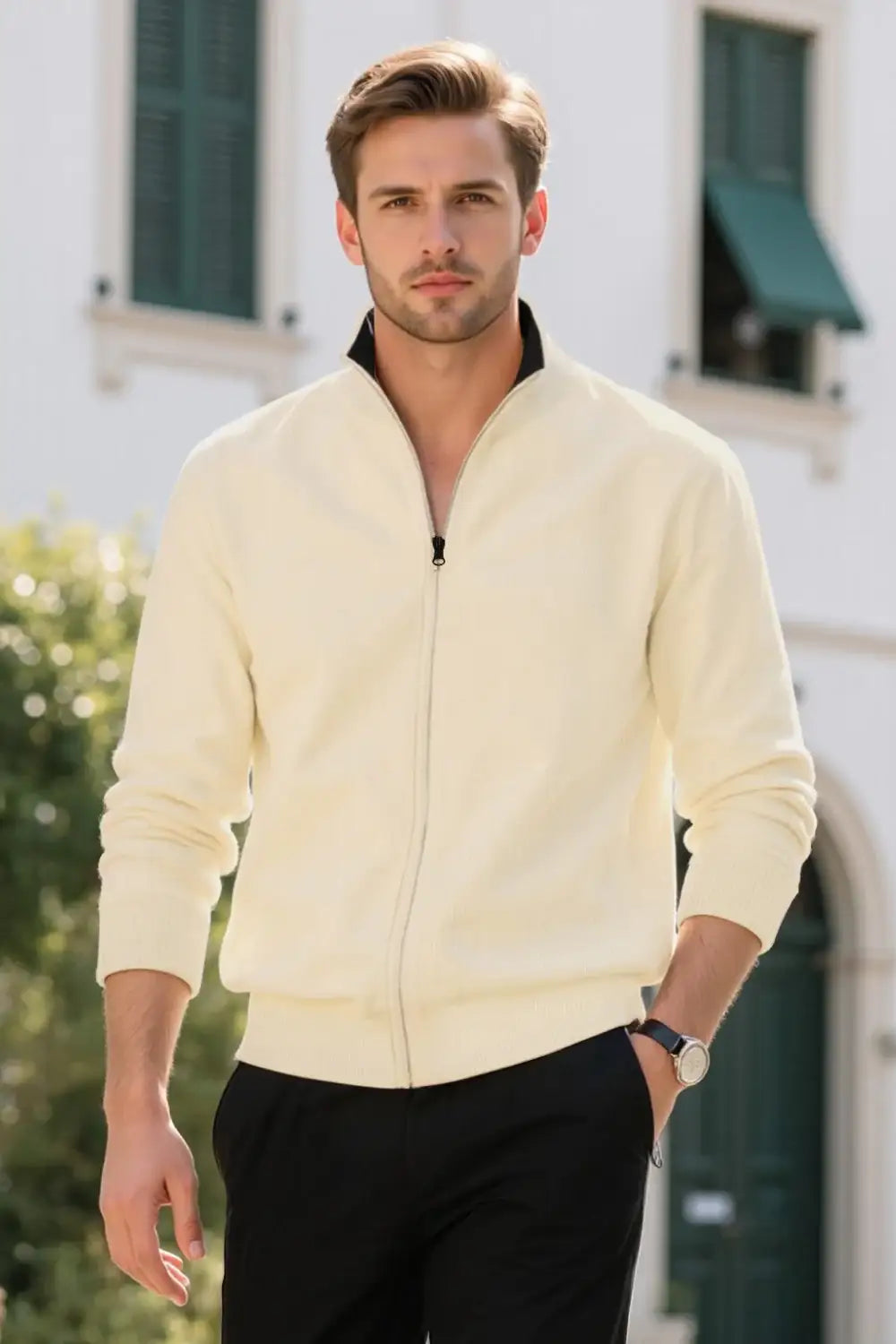 Men's Sweater Coat - Apricot For Sale – GINGTTO
