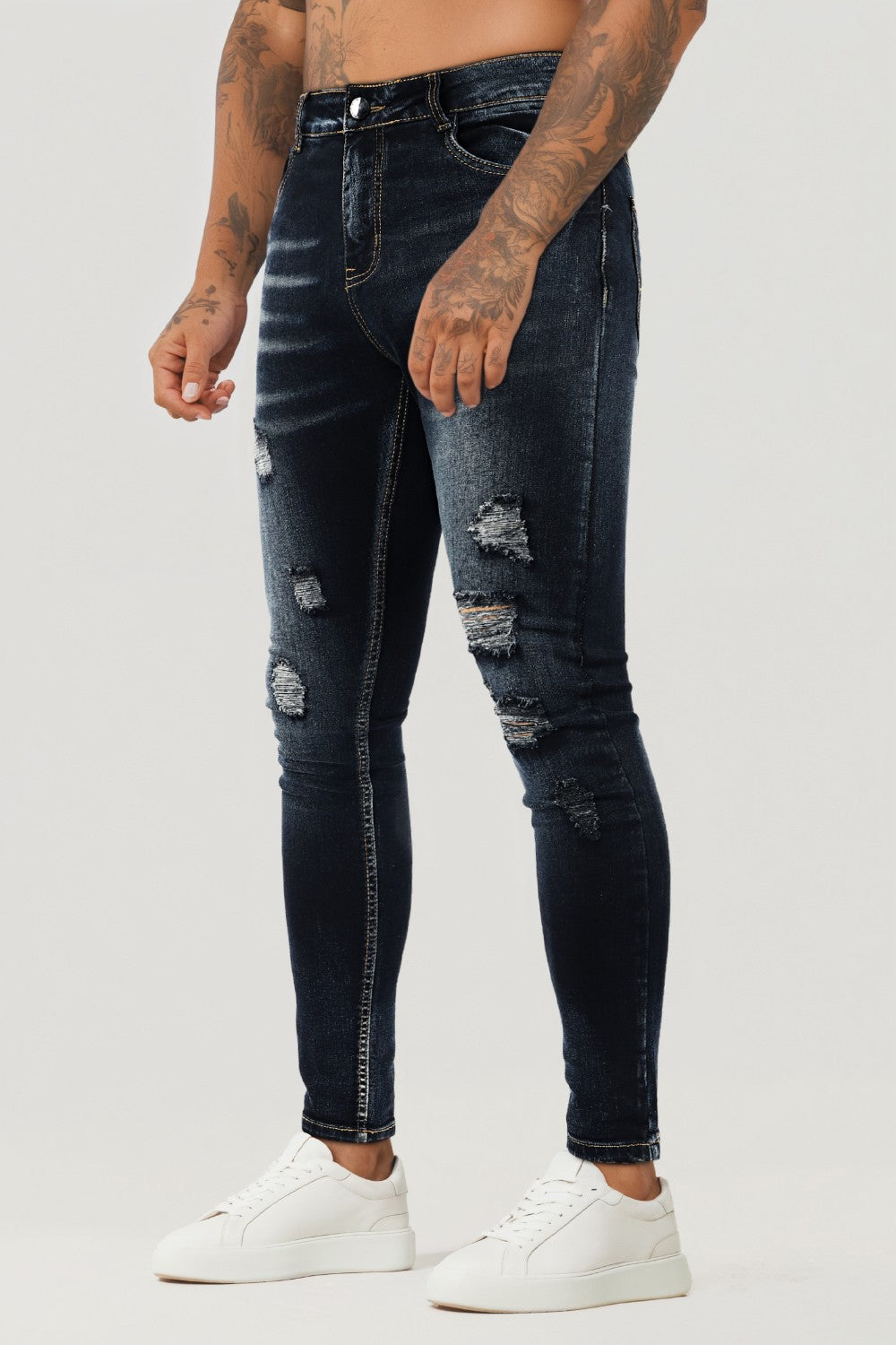 Jeans skinny vintage da uomo Blu scuro in vendita