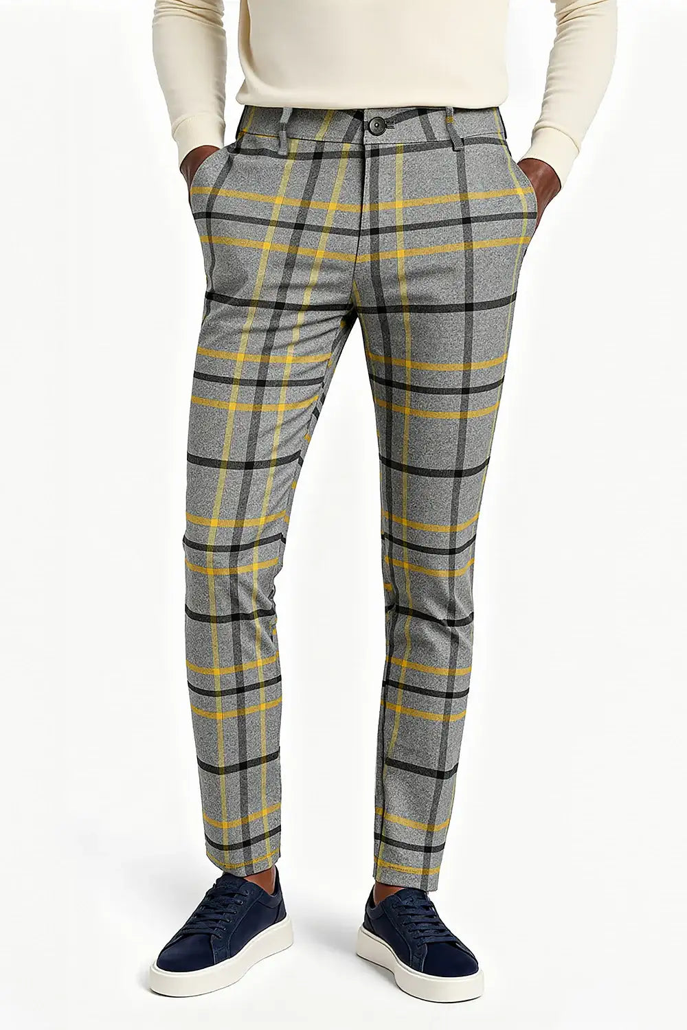 Men's Striped Skinny Pant - Grey For Sale – GINGTTO