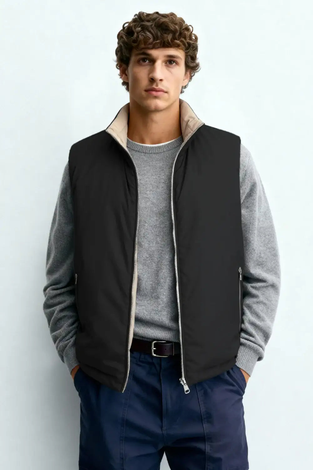 Men's Reversible Vest - Black For Sale – GINGTTO