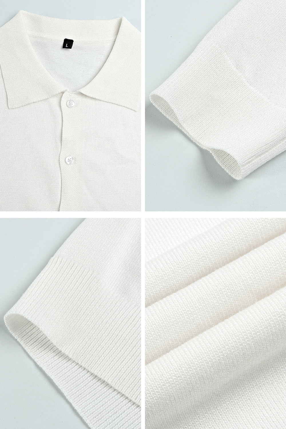 Polo ajustado de manga larga para hombre
