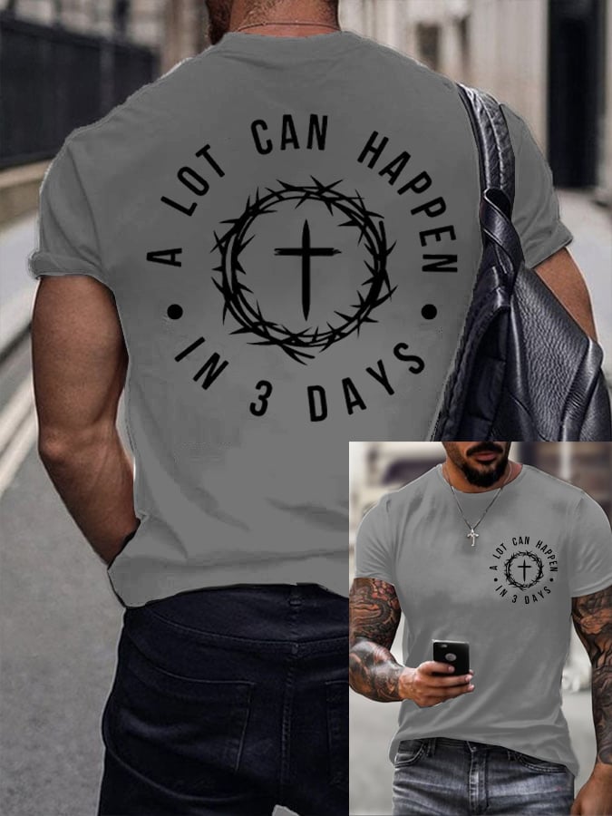 Hot Sale Picks Men's A Lot Can Happen In 3 Days Printed Shirt