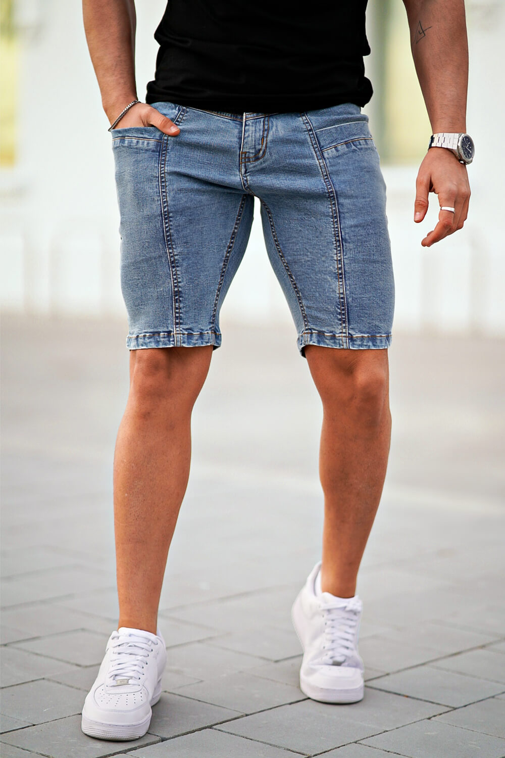 Denim Shorts Short Pantaloncini Pantaloncini Di Jeans Strappati Da
