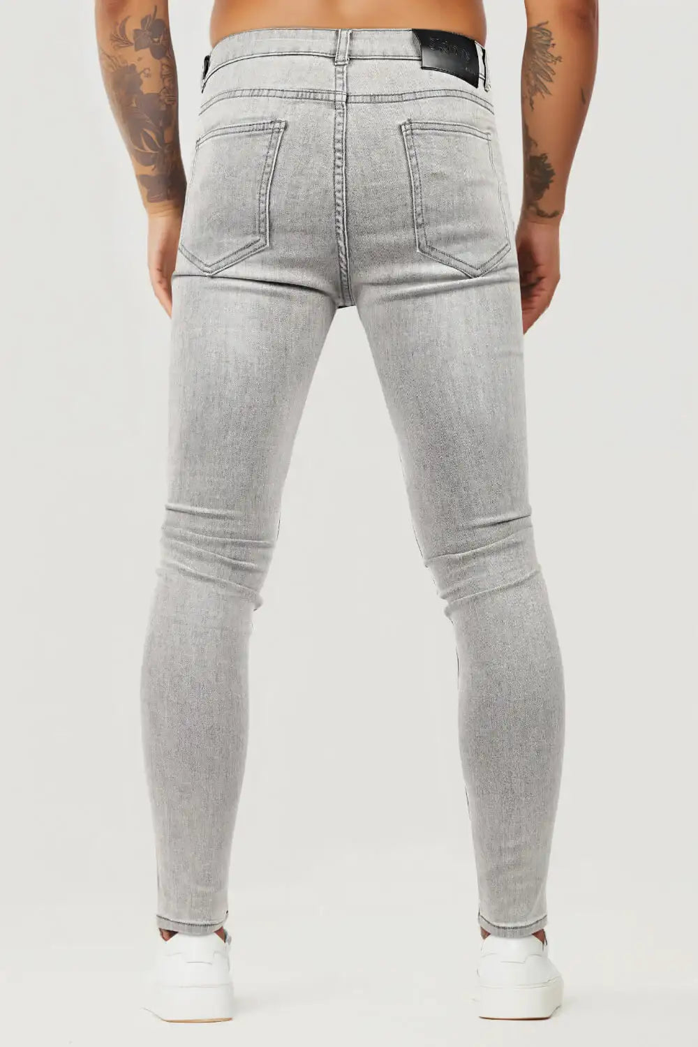 Men‘s Ripped Washed Skinny Marble Grey Jean