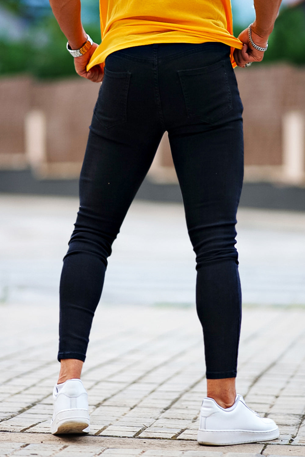 Men's High Stretch Skinny Jean - Ripped & Black