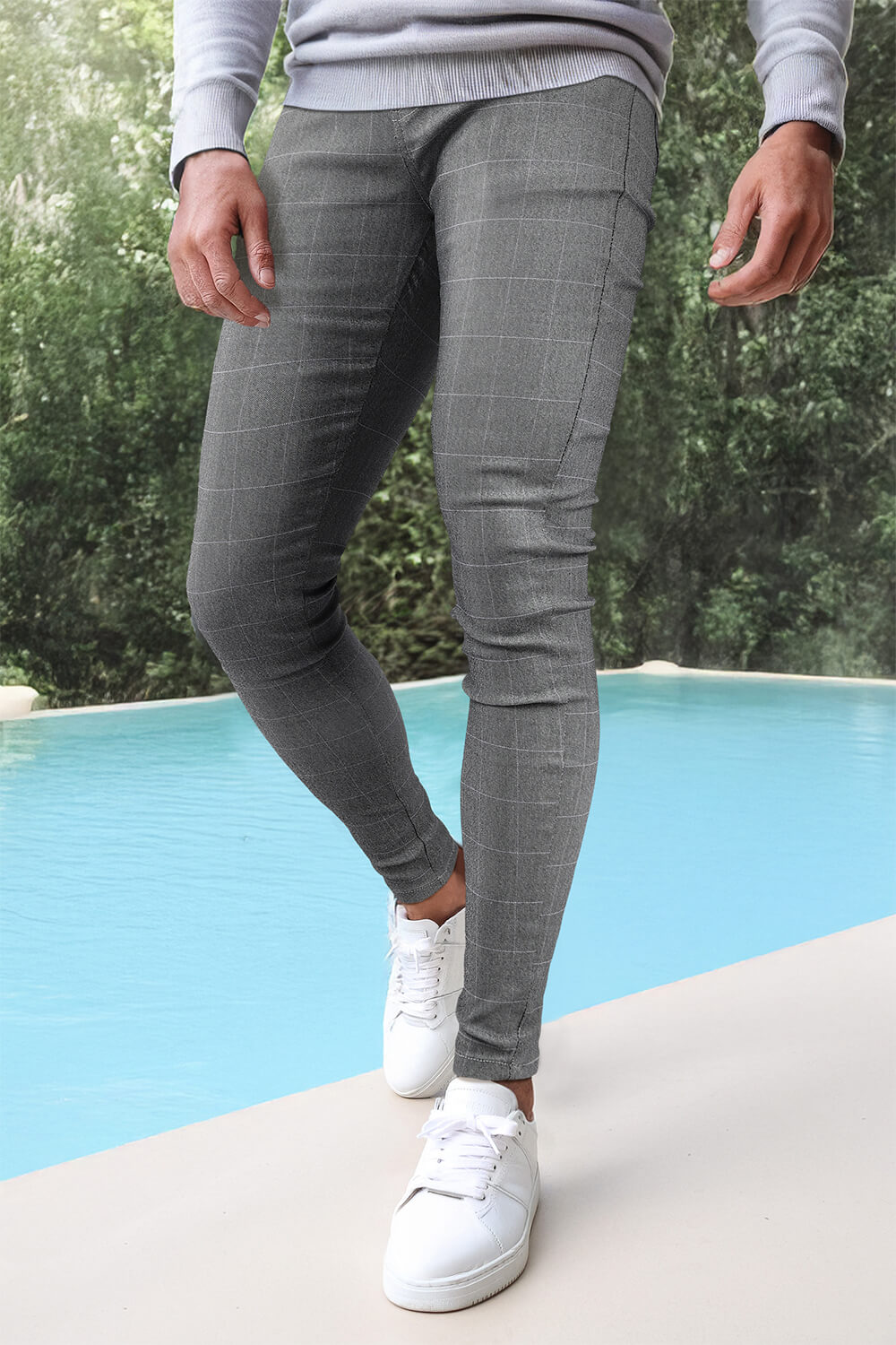 Men's Grey Skinny Pant - Lattice