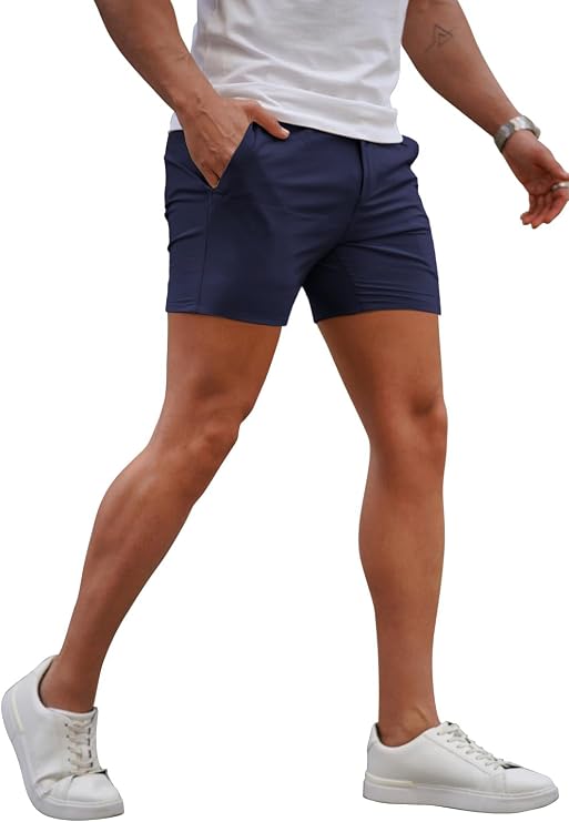 Mens Navy Blue Stretch Chino Short For Sale – GINGTTO