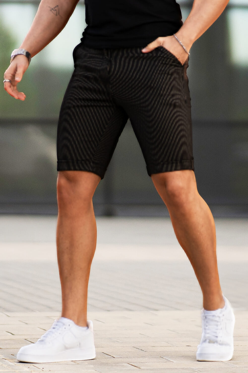 Buy $80 Free Shipping Men's Stretch Chino Short Black For Sale