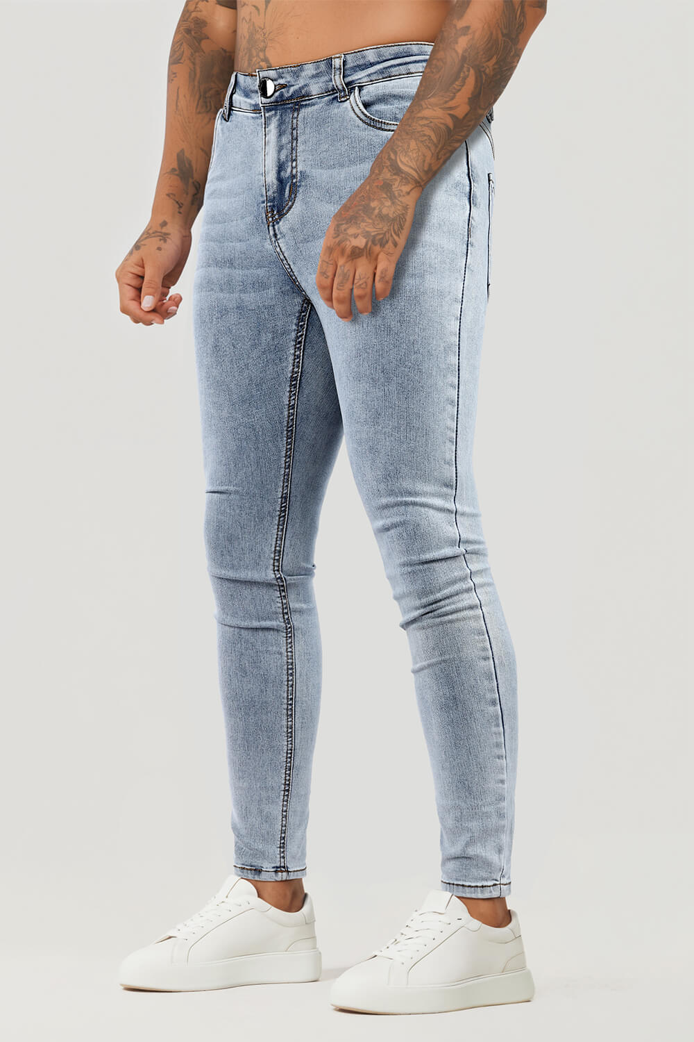 Men Light Blue Skinny Jeans For Sale - Main Image