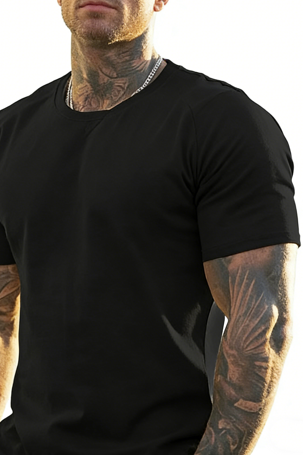 Men's Round Neck Short Sets - Black