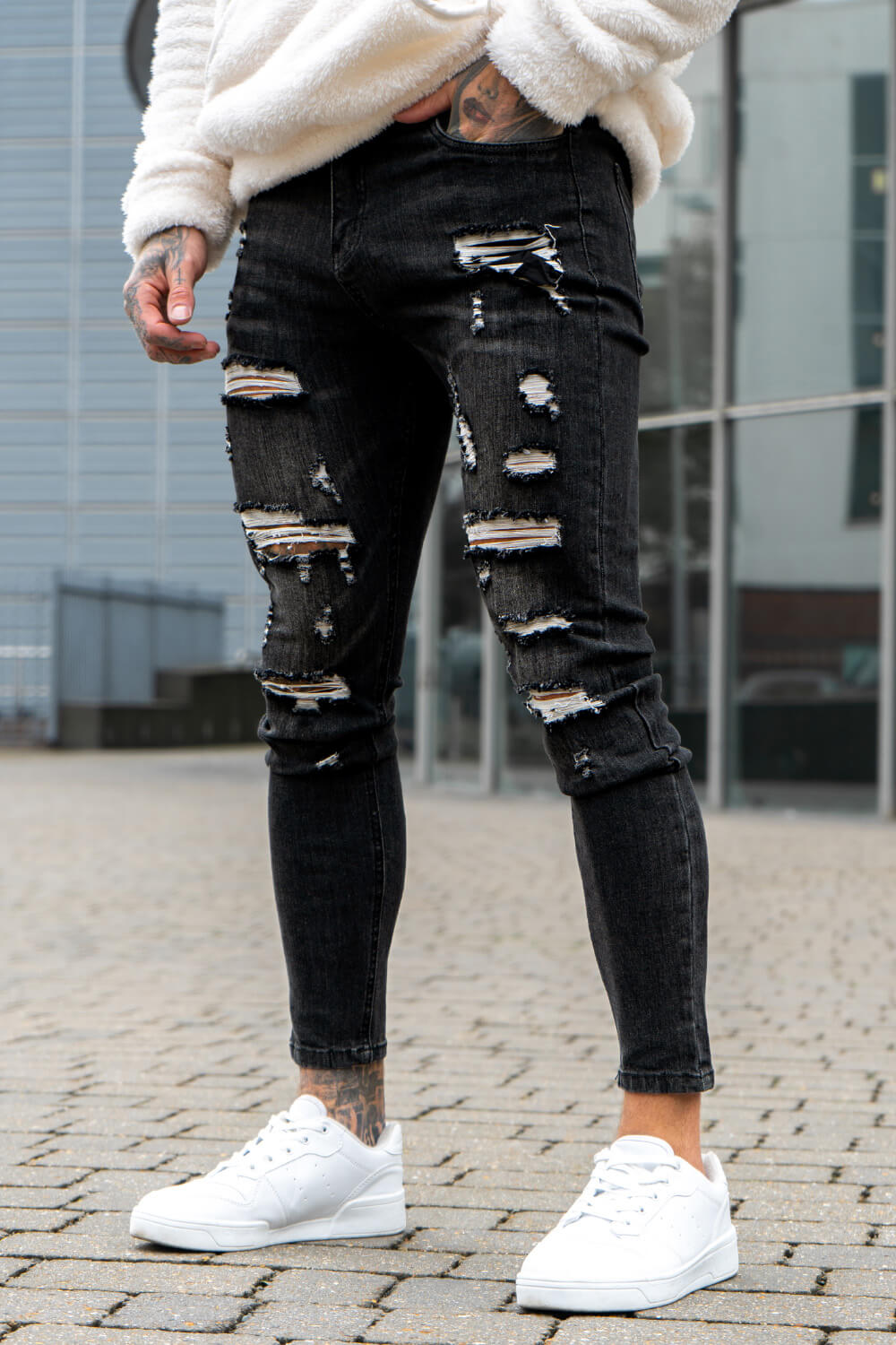 Strappati Jeans In Offerta Uomo Jeans Skinny Super Elasticizzati