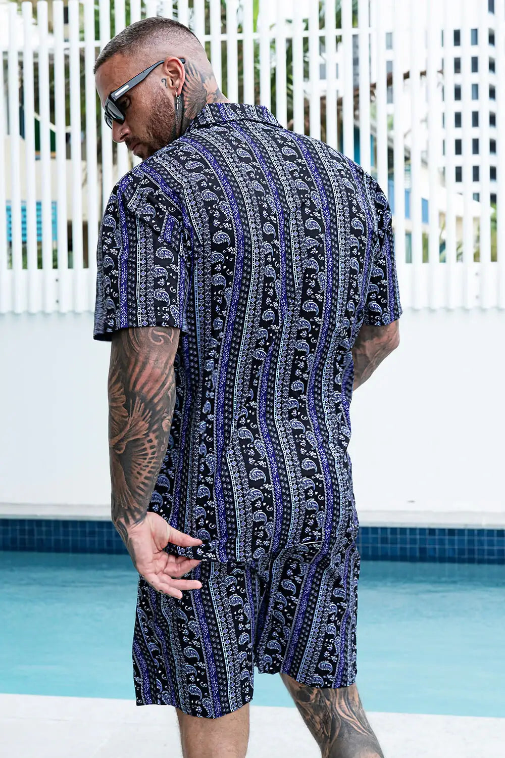Men's Swimsuit - Black Purple