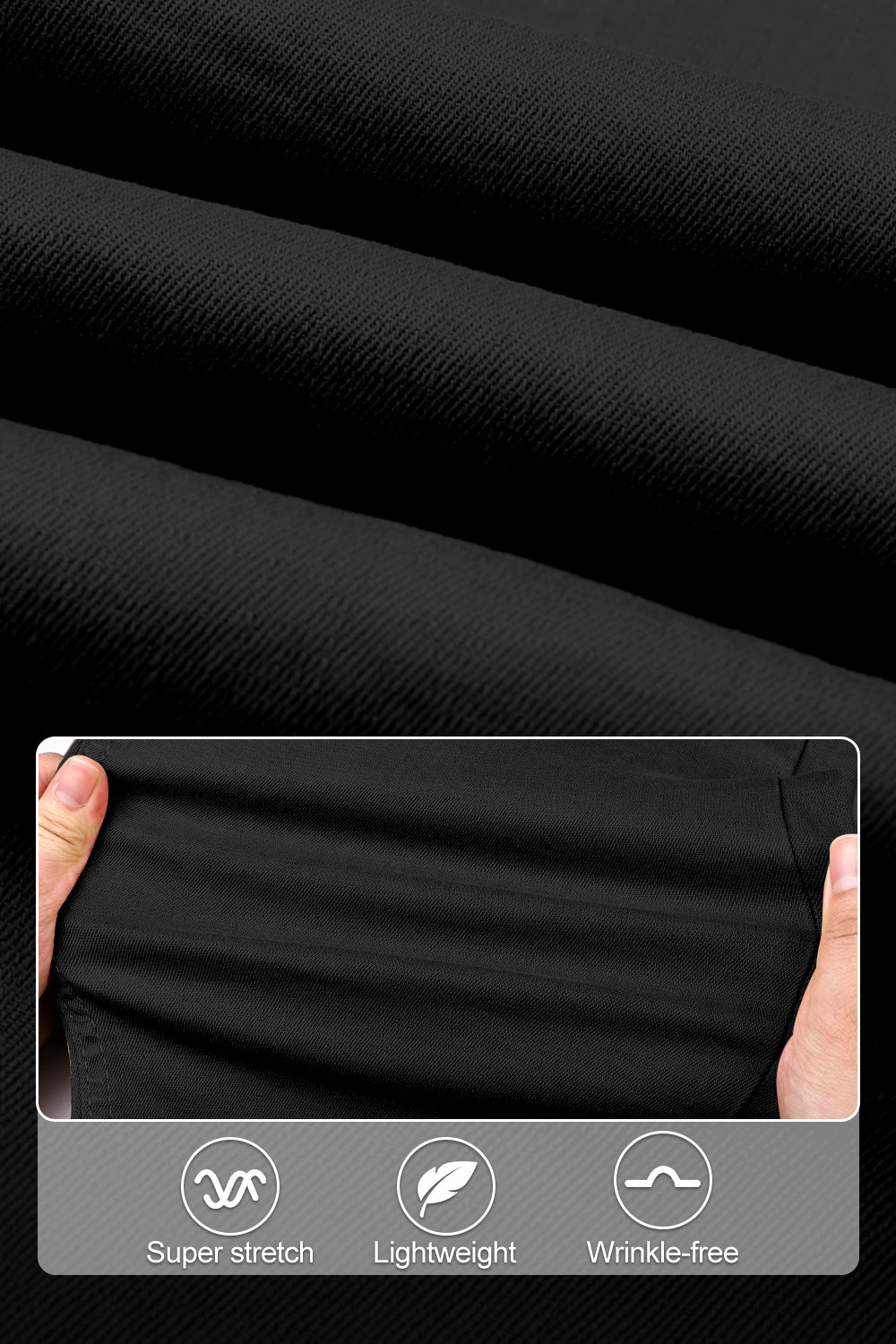 Vaqueros ajustados elásticos para hombre - Negro