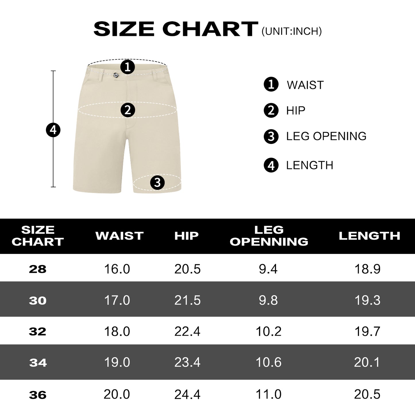 Mens Casual Chino Short - Beige