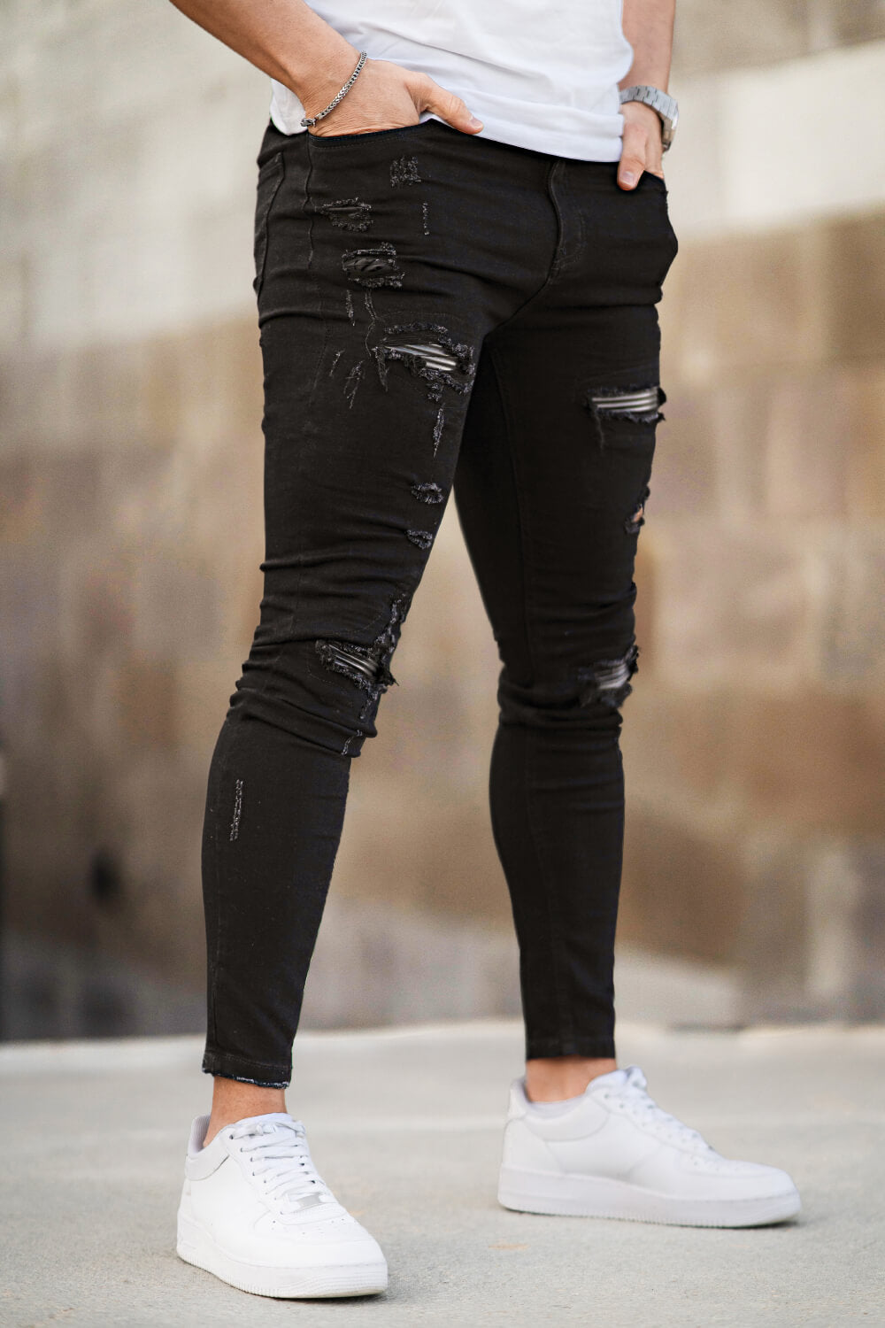 I migliori jeans skinny neri da uomo - Strappati