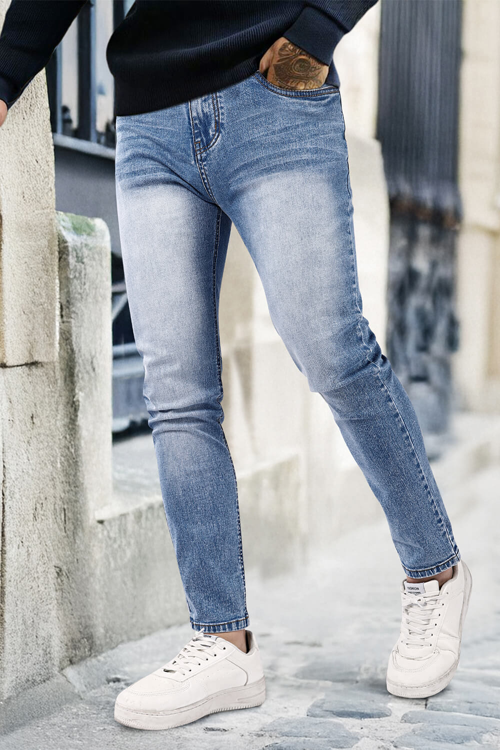 Men's Stretch Slim Fit Jean - Washed Blue