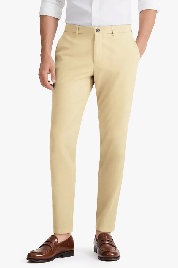 Mens Classic Fit Dress Pant - Light Khaki For Sale 28 Mens Classic Fit Dress Pant - Light Khaki For Sale 28