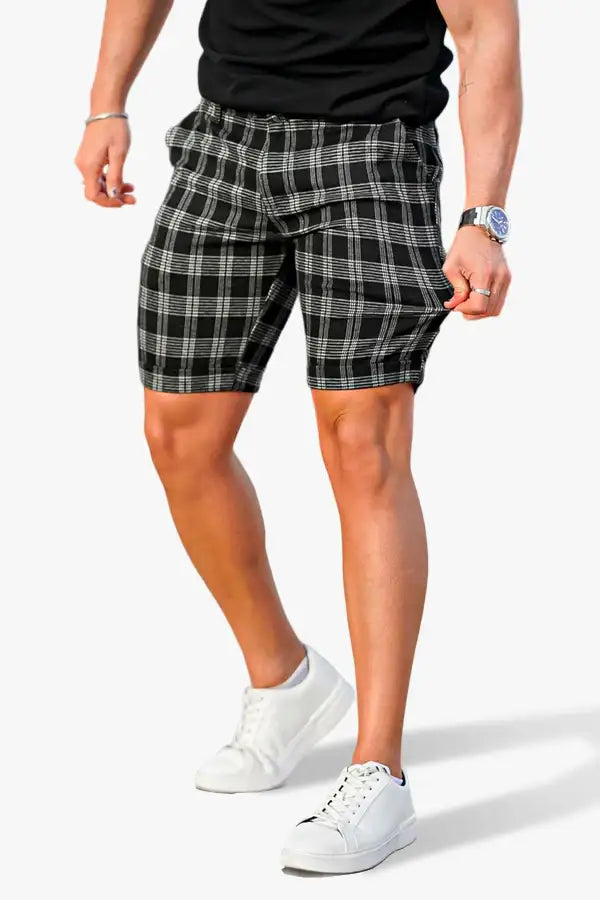 Men's Stretch Chino Short - Plaid For Sale – GINGTTO