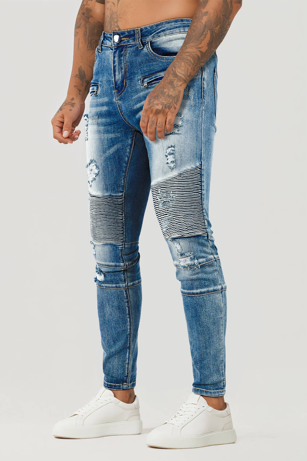 Jeans Strappati Pantaloni Lunghi Jeans Jeans Strappati Fit Strappi