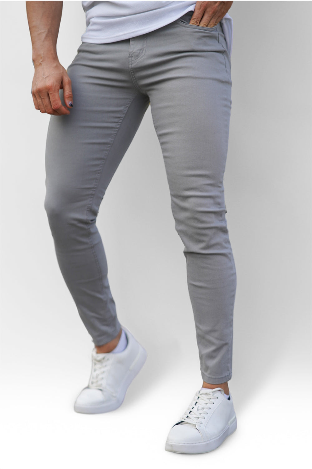 Men's Light Gray Skinny Jean For Sale – GINGTTO