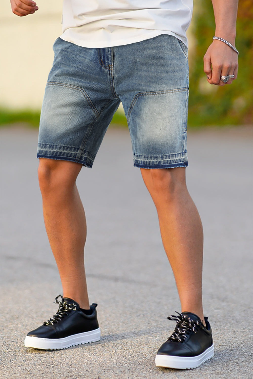 Mens Stretch Denim Shorts Stretch Denim Shorts For Men – GINGTTO