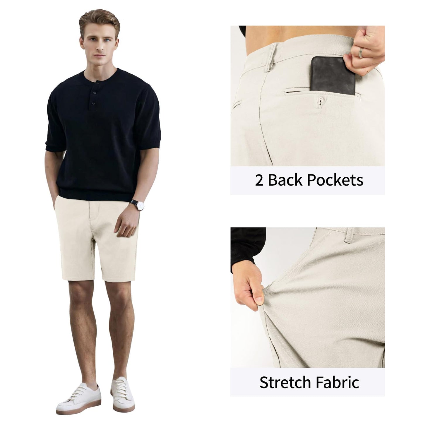 Mens Tailored Chino Short - White