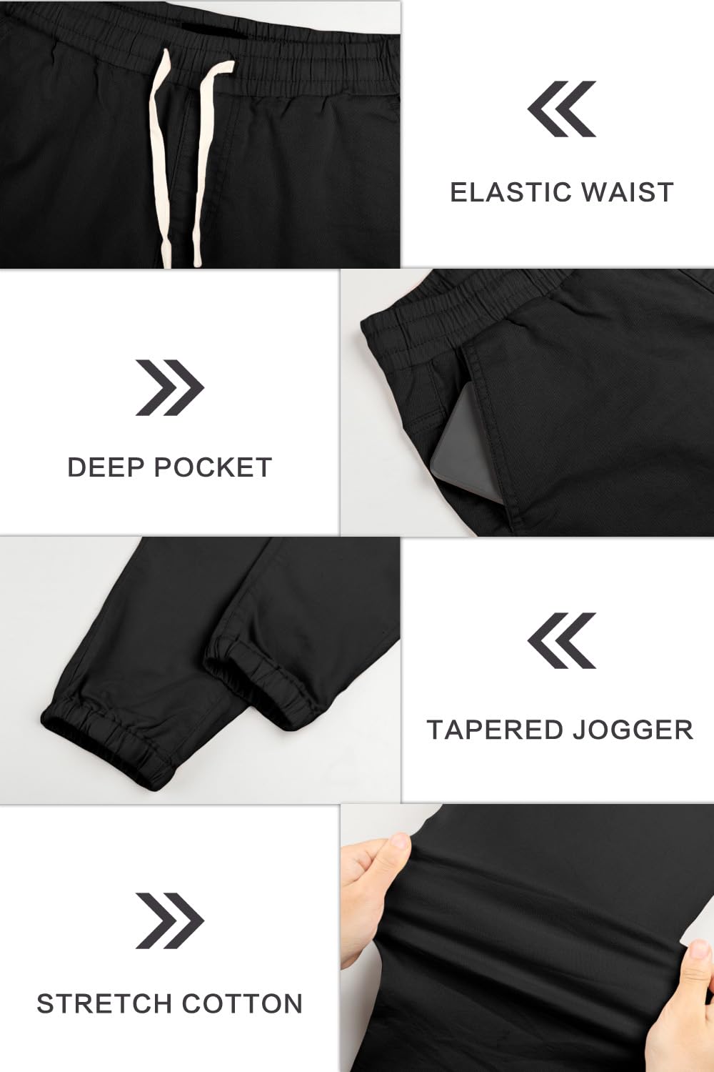 Mens Casual Stretch Pant - Black