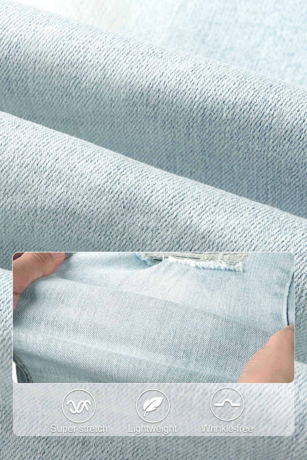 Men's Ripped Knee Skinny Jean - Washed Blue