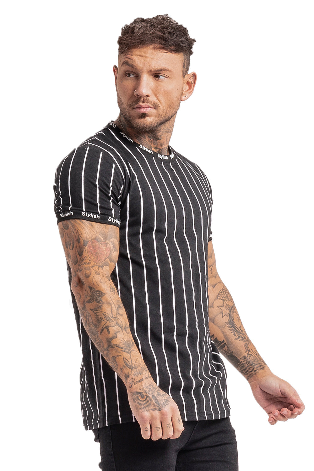 Camisetas de cuello redondo para hombre - Negras