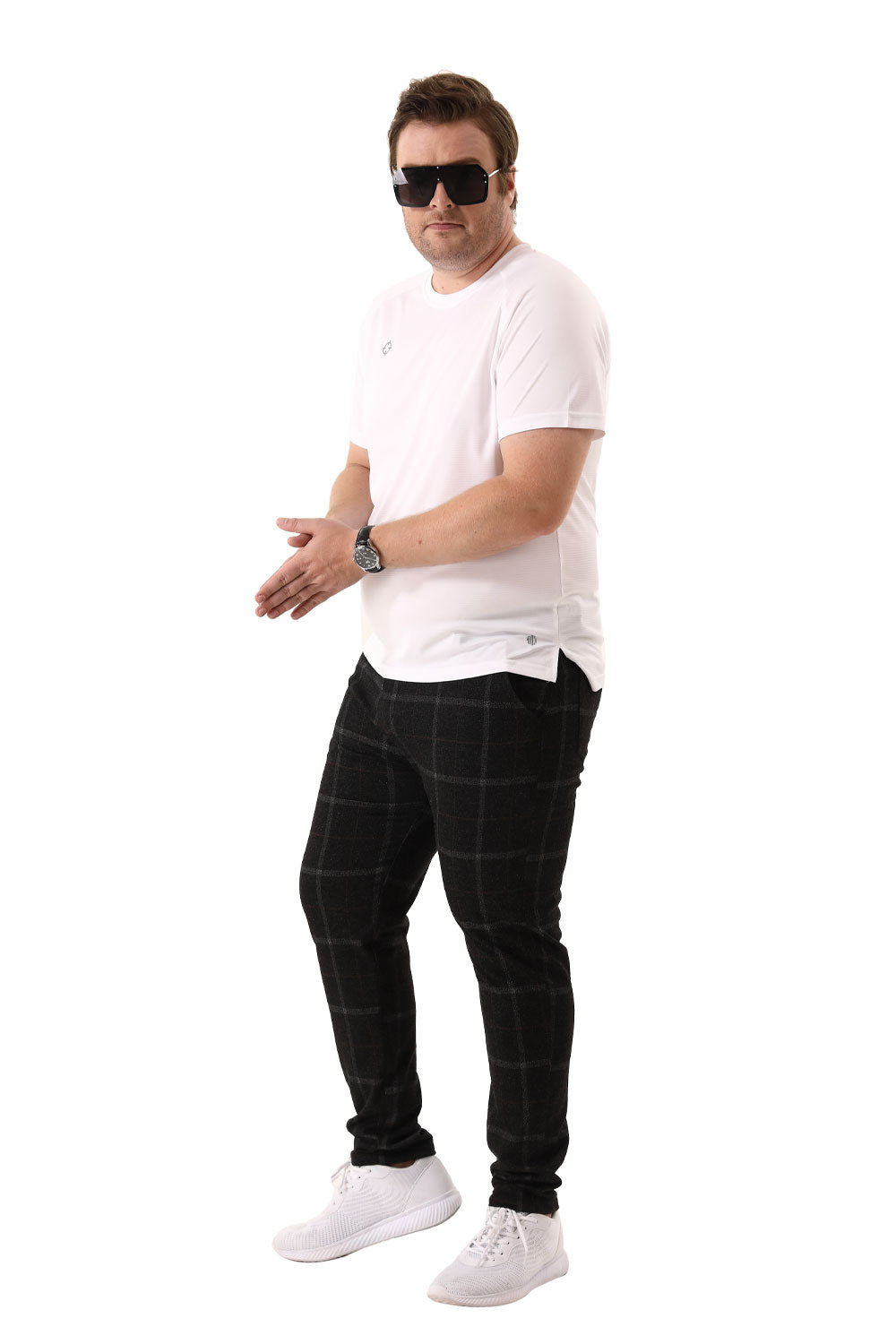 Pantalon à carreaux noir pour homme (B&T)
