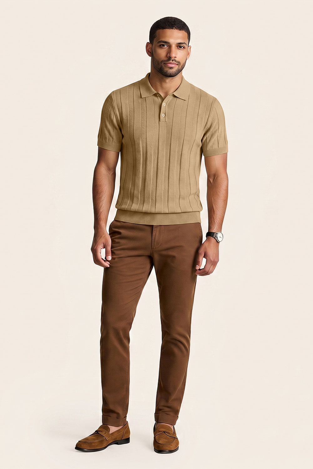 Wondering what color pants to wear with a brown shirt?