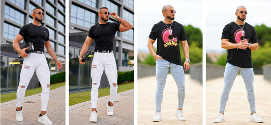 Color Jeans Go with a Black Shirt