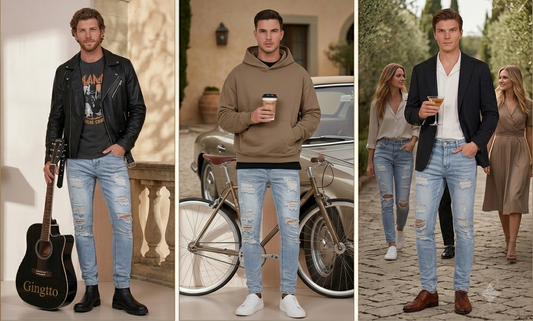 For what occasions are ripped skinny jeans suitable?