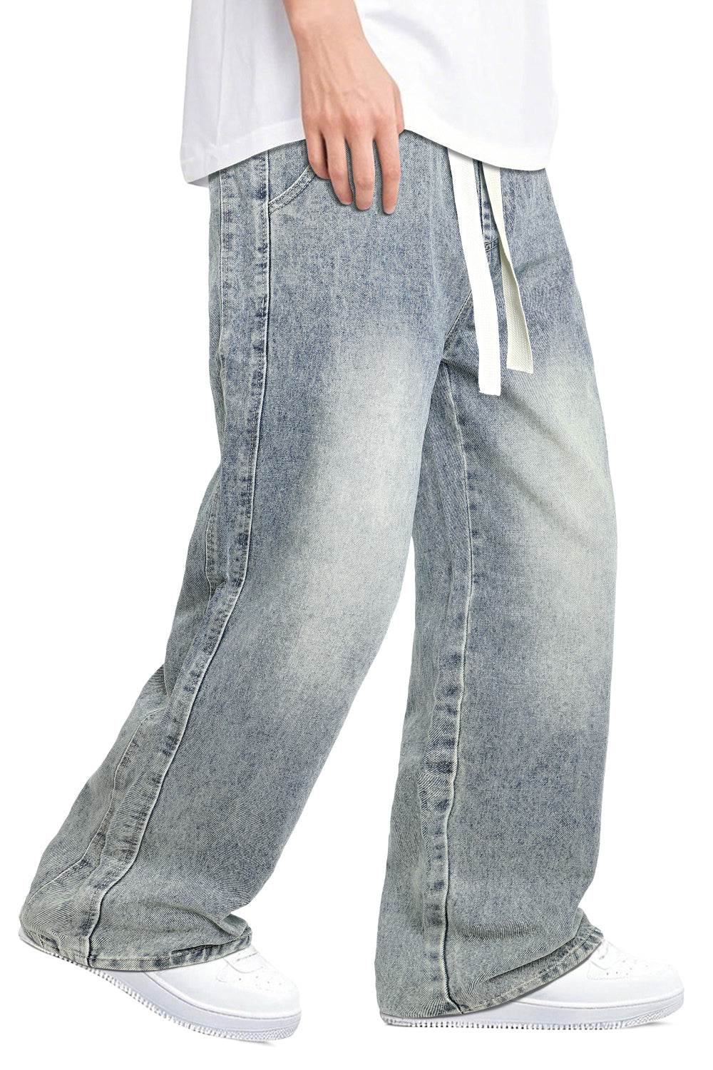 Men's Baggy Jean - Grey Blue