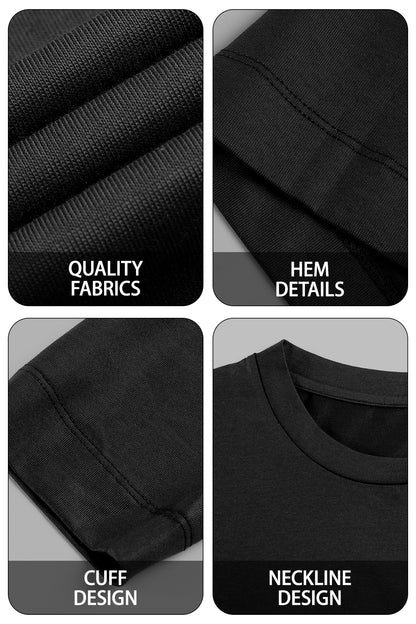 Men's Mercerized Cotton Long Sleeves T-Shirt - Black