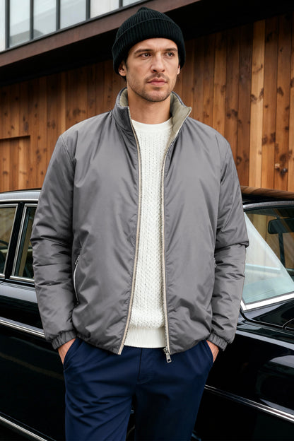 Men's Reversible Coat- Grey