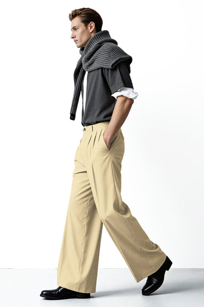 Pantalón de corte relajado para hombre - Caqui