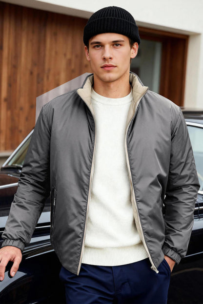 Men's Reversible Coat- Grey