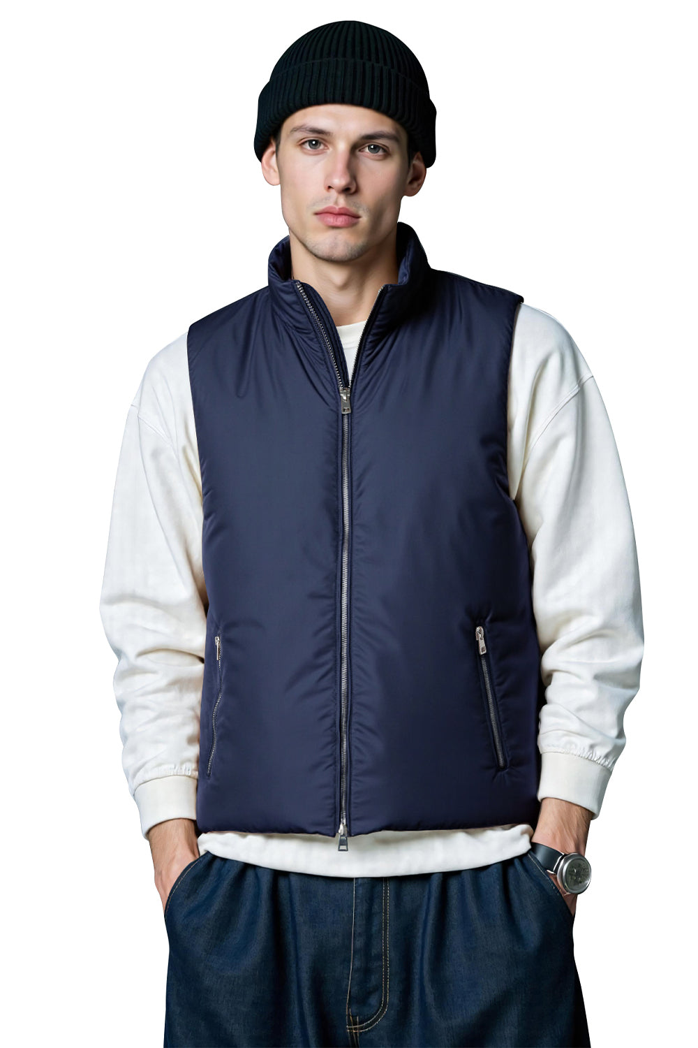 Men's Quilted Vest - Dark Blue